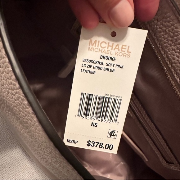 MICHAEL KORS Brooke Large Zip Hobo Shoulder Bag Soft Pink - Picture 4 of 5